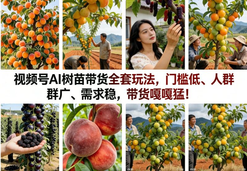 视频号AI树苗带货全套玩法,门槛低、人群广、需求稳,带货嘎嘎猛!(更新0426)-咖脉互联