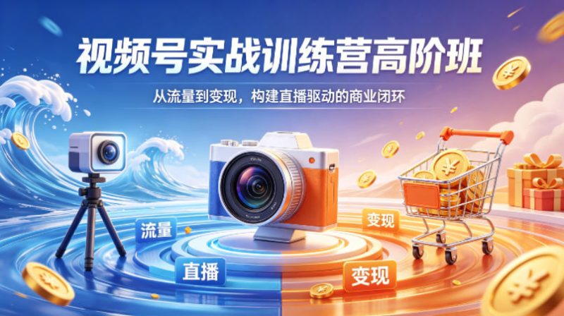 视频号实战训练营高阶班,从流量到变现,构建直播驱动的商业闭环(26年4月)-咖脉互联