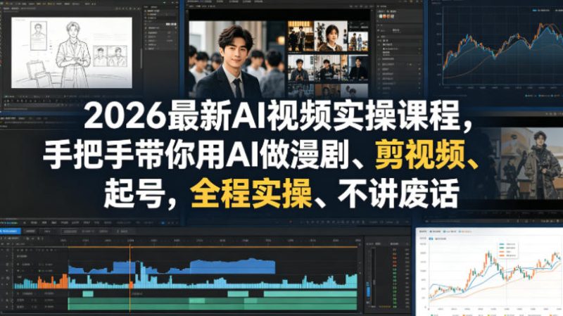 2026最新AI视频实操课程，手把手带你用AI做漫剧、剪视频、起号，全程实操、不讲废话-咖脉互联