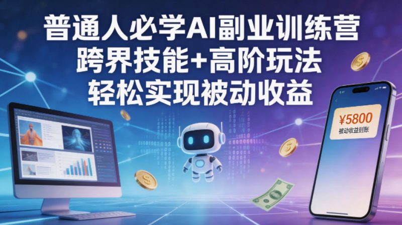 普通人必学AI副业训练营跨界技能+高阶玩法轻松实现被动收益-咖脉互联