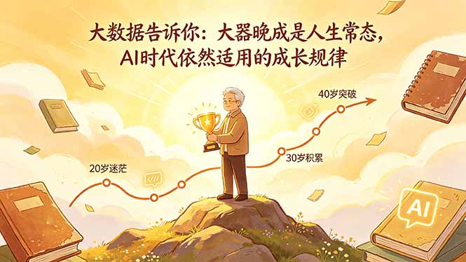 付费文章:大数据告诉你:大器晚成是人生常态,AI 时代依然适用的成长规律-咖脉互联