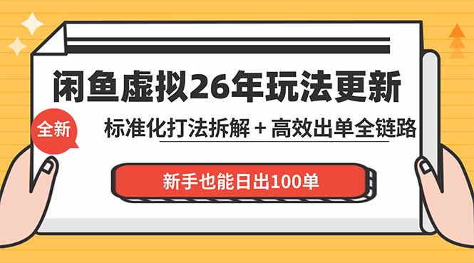闲鱼虚拟从0到1系统化运营课程:标准化打法拆解 + 高效出单全链路教学,新手也能日出100单-咖脉互联