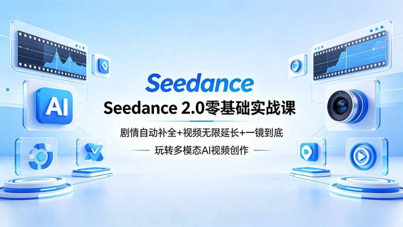 Seedance 2.0零基础实战课：剧情自动补全+视频无限延长+一镜到底：玩转多模态AI视频创作-咖脉互联