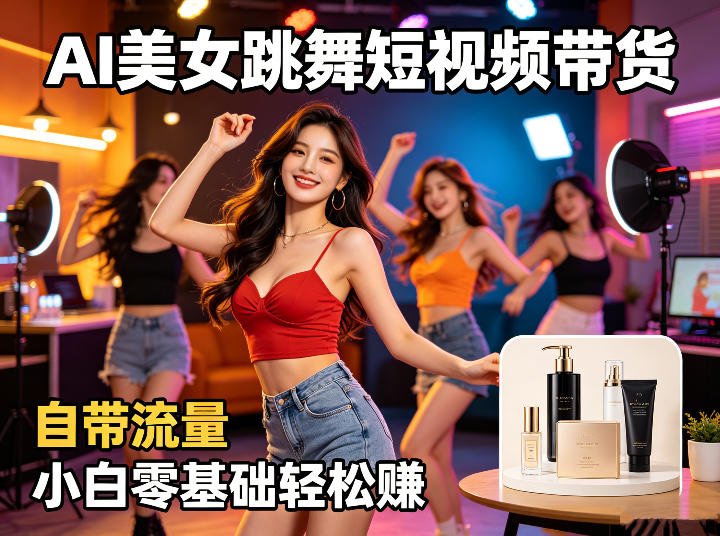 AI美女跳舞短视频带货:自带流量,小白零基础轻松賺,详细拆解-咖脉互联