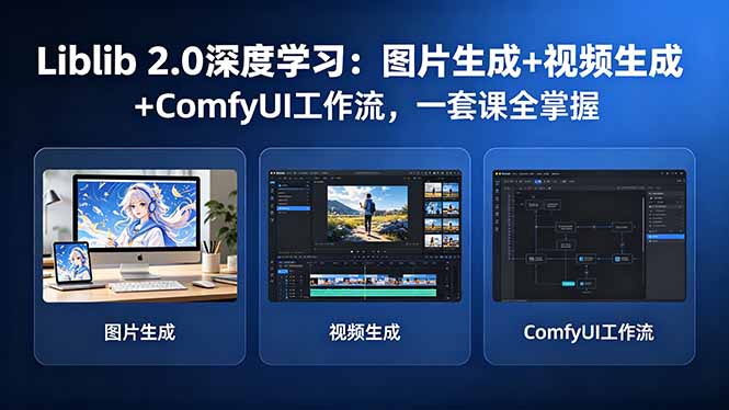 Liblib 2.0深度学习：图片生成+视频生成+ComfyUI工作流，一套课全掌握-咖脉互联