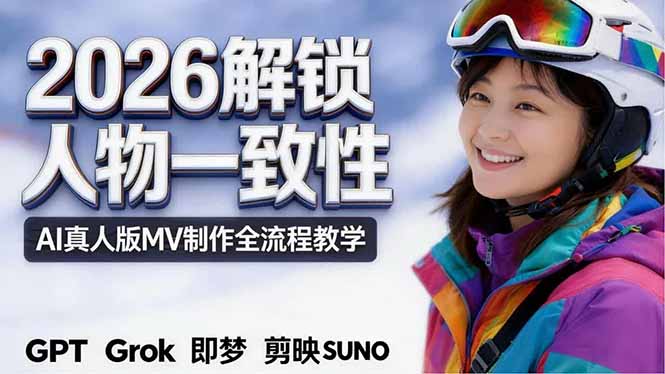2026独创解锁人物一致性：AI真人版MV制作，不讲空话，不拼概念，全流程实操-咖脉互联