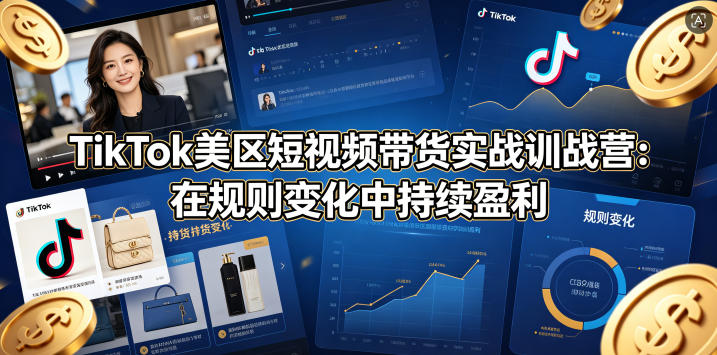 TikTok美区短视频带货实战训战营:在规则变化中持续盈利-咖脉互联