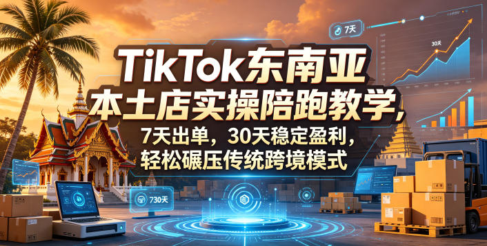 TikTok东南亚本土店实操陪跑教学，7天出单，30天稳定盈利，轻松碾压传统跨境模式-咖脉互联
