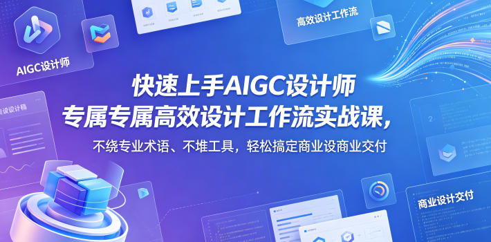 快速上手AIGC设计师专属高效设计工作流实战课，不绕专业术语、不堆工具，轻松搞定商业设计交付-咖脉互联