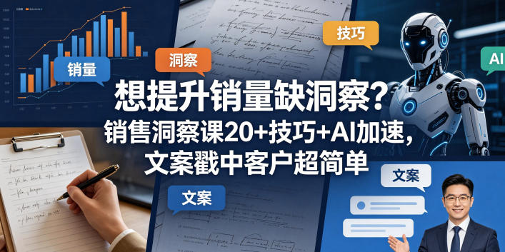 想提升销量缺洞察?销售洞察课20+技巧+AI加速,文案戳中客户超简单【原创双语字幕】-咖脉互联