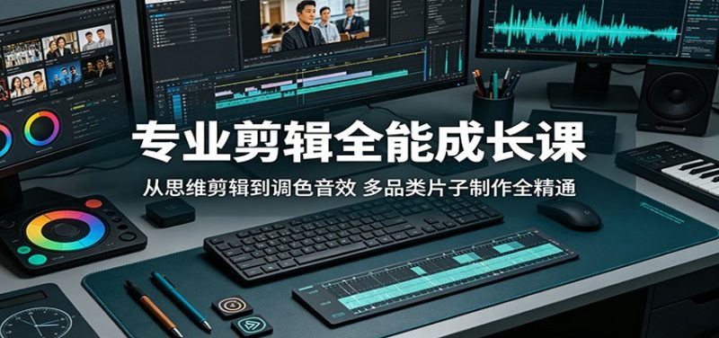 专业剪辑全能成长课:从思维剪辑到调色音效,多品类片子制作全精通-咖脉互联