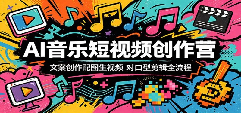 AI音乐短视频创作营:文案创作配图生视频,对口型剪辑全流程-咖脉互联