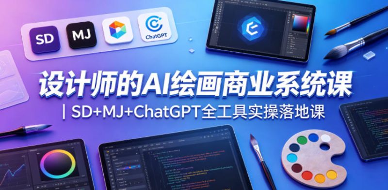 设计师的AI绘画商业系统课｜SD+MJ+ChatGPT全工具实操落地课-咖脉互联