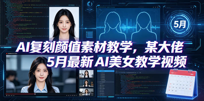 AI复刻颜值素材教学,某大佬5月最新AI美女教学视频,内含4月好物复刻教学-咖脉互联