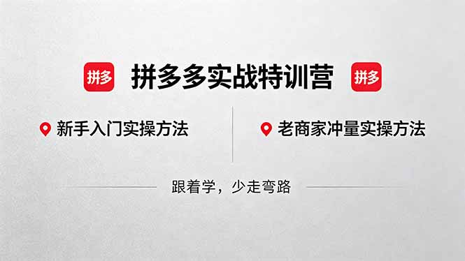 拼多多实战特训营(更新5月15-咖脉互联