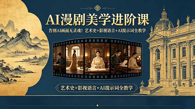 告别AI画面无灵魂!AI漫剧美学进阶课,艺术史+影视语言+AI提示词全教学-咖脉互联