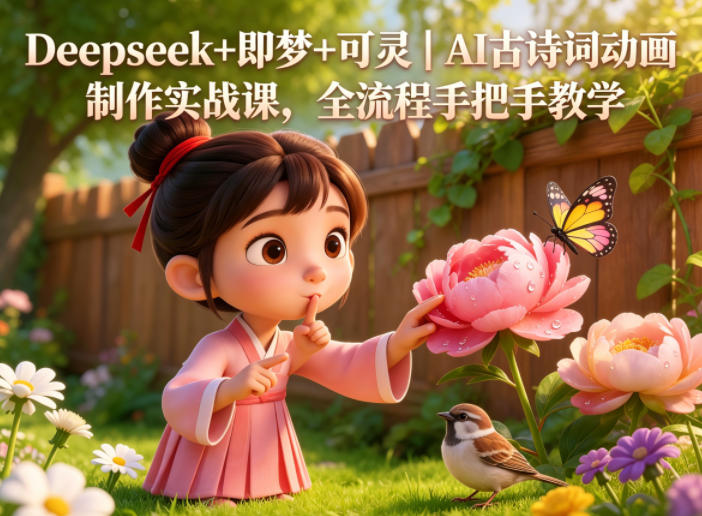 Deepseek+即梦+可灵|AI古诗词动画制作实战课,全流程手把手教学-咖脉互联