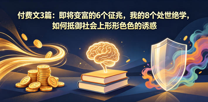 付费文3篇:即将变富的6个征兆,我的8个处世绝学,如何抵御社会上形形色色的诱惑-咖脉互联