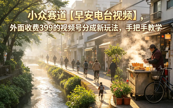 小众赛道【早安电台视频】,外面收费399的视频号分成新玩法,手把手教学-咖脉互联