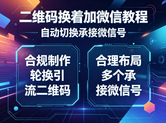 二维码换着加微信教程,自动切换承接微信号,合规制作轮换引流二维码,合理布局多个承接微信号-咖脉互联