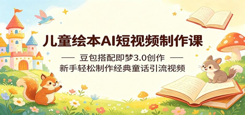儿童绘本AI短视频制作课:豆包搭配即梦3.0创作,新手轻松制作经典童话引流视频-咖脉互联