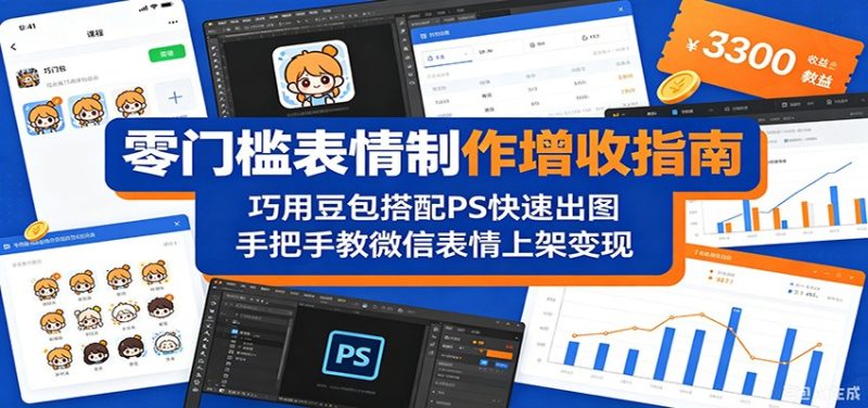 零门槛表情制作增收指南:巧用豆包搭配 PS 快速出图,手把手教微信表情上架变现-咖脉互联