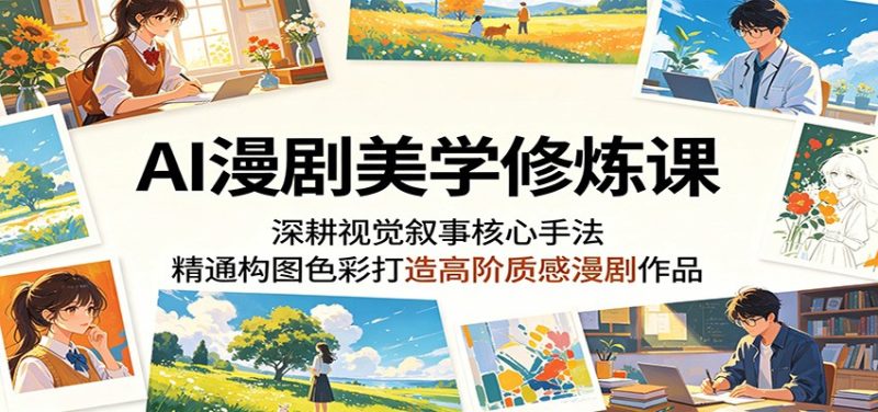 AI漫剧美学修炼课:深耕视觉叙事核心手法,精通构图色彩打造高阶质感漫剧作品-咖脉互联