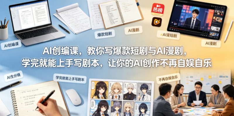 AI创编课,教你写爆款短剧与AI漫剧,学完就能上手写剧本,让你的AI创作不再自娱自乐(更新0521)-咖脉互联