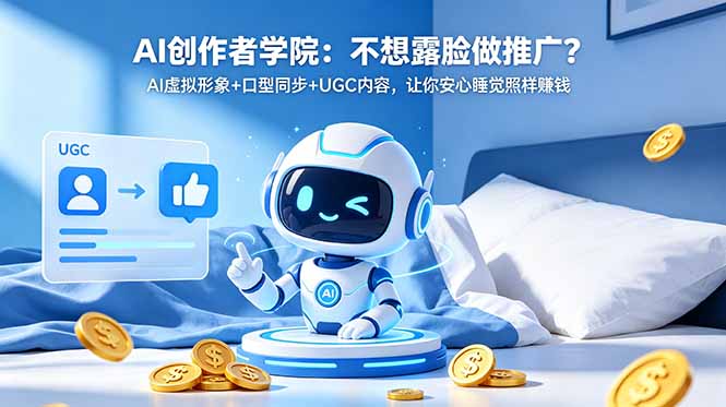 AI创作者学院:不想露脸做推广?AI虚拟形象+口型同步+UGC内容,让你安心睡觉照样赚钱-咖脉互联