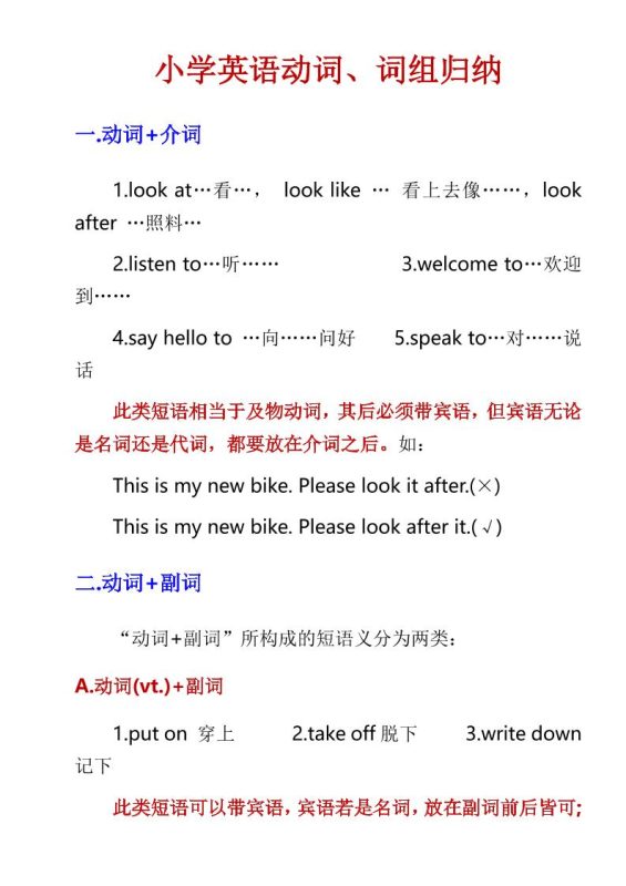 六年级下英语小学动词、词组归纳-咖脉互联