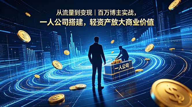 从流量到变现|百万博主实战,一人公司搭建,轻资产放大商业价值-咖脉互联