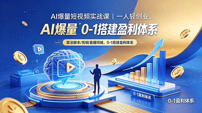 AI爆量短视频实战课|一人轻创业,算法脚本剪辑直播同城,0-1搭建盈利体系-咖脉互联