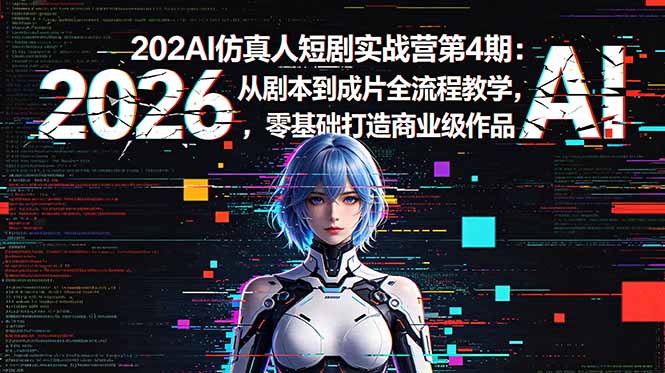 2026AI仿真人短剧实战营第4期:从剧本到成片全流程教学,零基础打造商业级作品-咖脉互联