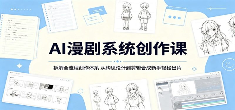 AI漫剧系统创作课:拆解全流程创作体系,从构思设计到剪辑合成新手轻松出片-咖脉互联