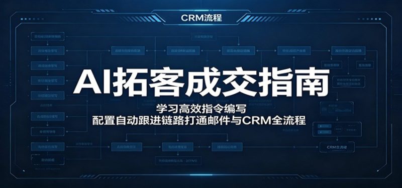 AI拓客成交指南:学习高效指令编写,配置自动跟进链路打通邮件与CRM全流程-咖脉互联