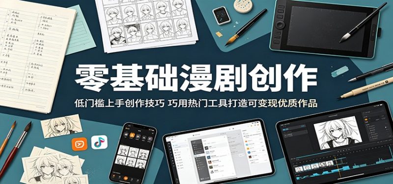 零基础漫剧创作:低门槛上手创作技巧,巧用热门工具打造可变现优质作品-咖脉互联