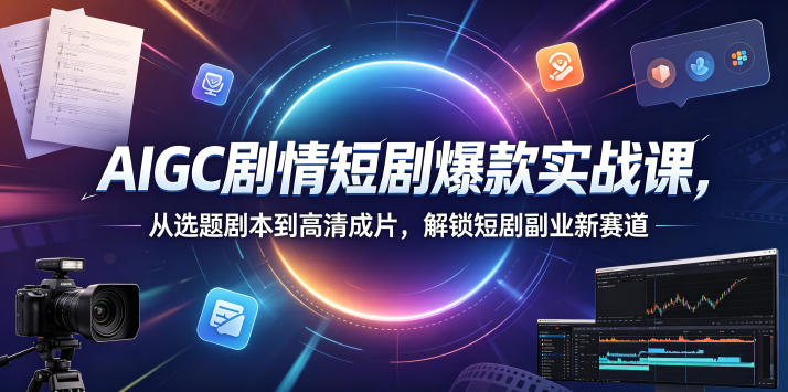 AIGC剧情短剧爆款实战课,从选题剧本到高清成片,解锁短剧副业新赛道-咖脉互联