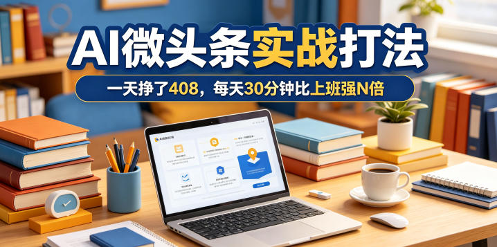 一天挣了408,AI微头条实战打法,每天30分钟比上班强N倍-咖脉互联
