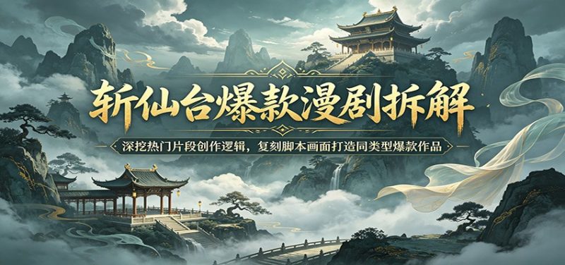 斩仙台爆款漫剧拆解:深挖热门片段创作逻辑,复刻脚本画面打造同类型爆款作品-咖脉互联