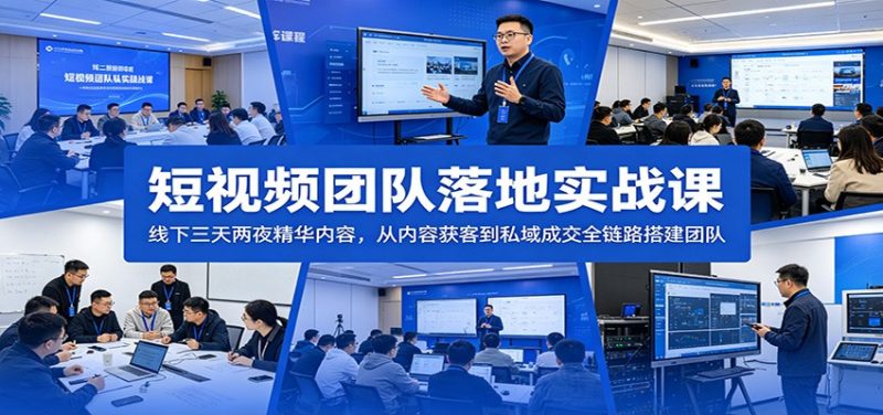 短视频团队落地实战课:线下三天两夜精华内容,从内容获客到私域成交全链路搭建团队-咖脉互联