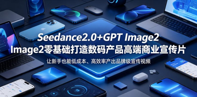 Seedance2.0+GPT Image2零基础打造数码产品高端商业宣传片，让新手也能低成本、高效率产出品牌级宣传视频-咖脉互联