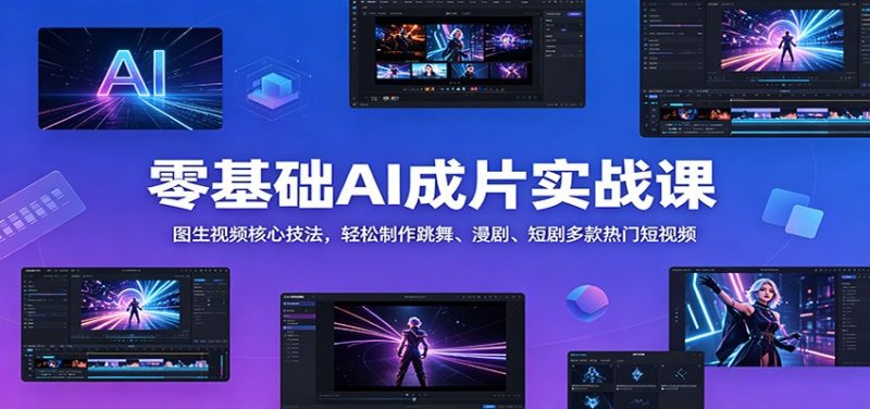 零基础AI成片实战课：图生视频核心技法，轻松制作跳舞、漫剧、短剧多款热门短视频-咖脉互联