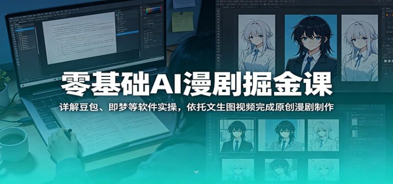 零基础AI漫剧掘金课：详解豆包、即梦等软件实操，依托文生图视频完成原创漫剧制作-咖脉互联