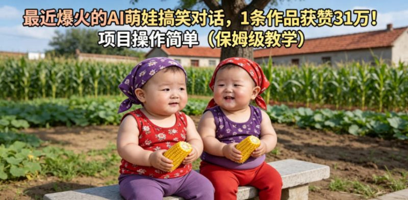 最近爆火的AI萌娃搞笑对话，1条作品获赞31W，项目操作简单(保姆级教学)-咖脉互联