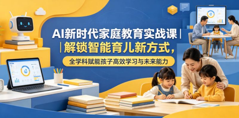 AI新时代家庭教育实战课|解锁智能育儿新方式,全学科赋能孩子高效学习与未来能力-咖脉互联