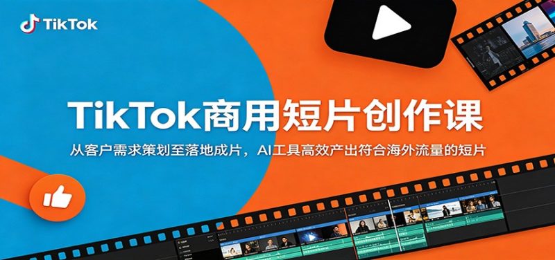 TikTok商用短片创作课:从客户需求策划至落地成片,AI工具高效产出符合海外流量的短片-咖脉互联