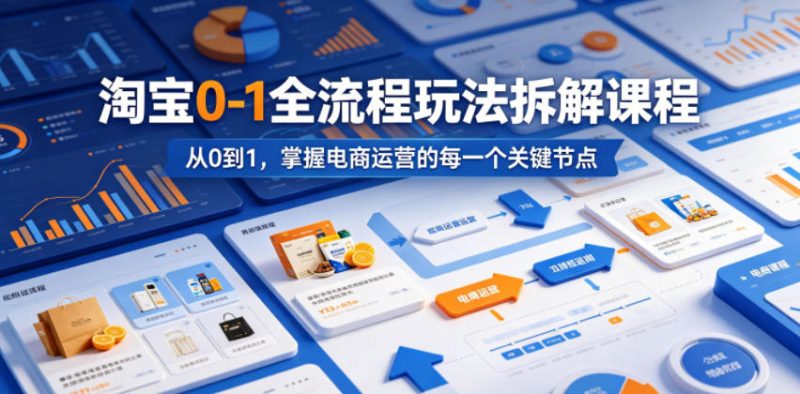淘宝0-1全流程玩法拆解课程,从0到1,掌握电商运营的每一个关键节点-咖脉互联