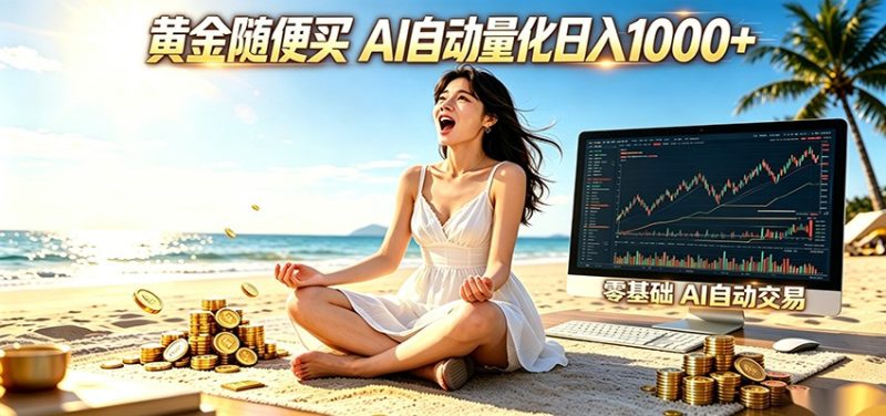 黄金随便买?AI自动外汇量化交易 在家当皇帝 日入1000+-咖脉互联