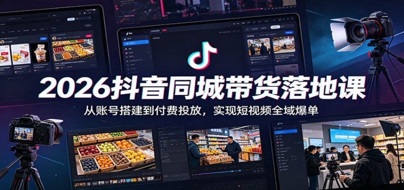 2026抖音同城带货落地课:从账号搭建到付费投放,实现短视频全域爆单-咖脉互联